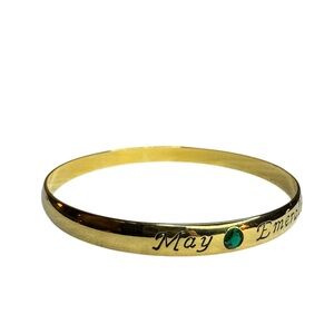 Gold Tone Bangle May Emerald